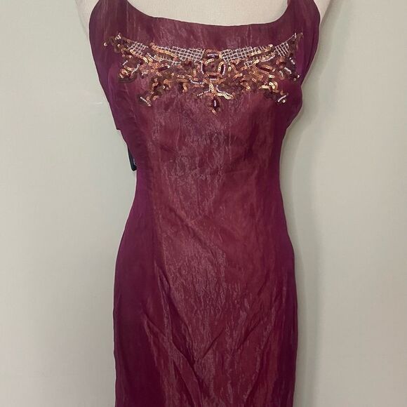 🆕 [Nicole Miller] Burgundy Beaded Silk Lined Gown Sz: 12 NWT! - Picture 11 of 12